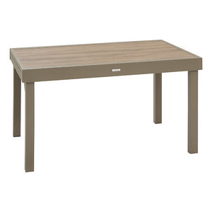 Piazza sliding extension extendable table 10 seats glass printed truffle coffee