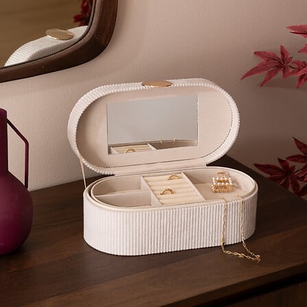 Кутия за съхранение atmosphera Enya, 25 cm, Велур