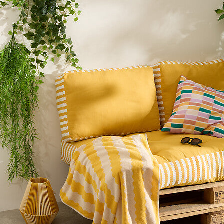 Възгавница облегалка atmosphera Poolside, Жълт, 60×40×15 cm