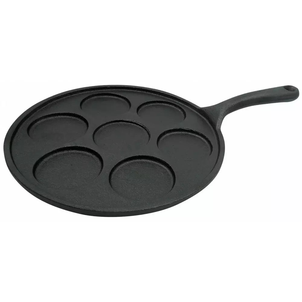 Pan for mini pancakes KingHoff 1263, 23 cm, 7 compartments, Cast iron, Black