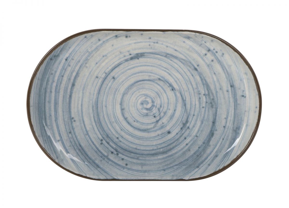 Плато овал LA MEDITERRANEA Swirl, 20x13 cm, порцелан