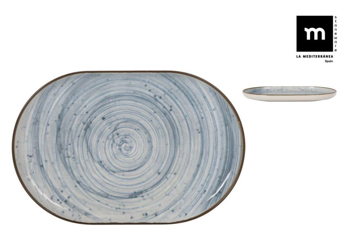 Плато овал LA MEDITERRANEA Swirl, 30x20 cm, порцелан