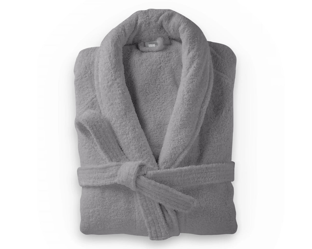 Dreamhouse Cotton Robe, Light Grey, L-XL