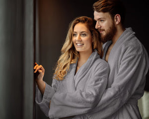 Dreamhouse Cotton Robe, Light Grey, L-XL