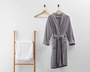 Dreamhouse Cotton Robe, Light Grey, L-XL