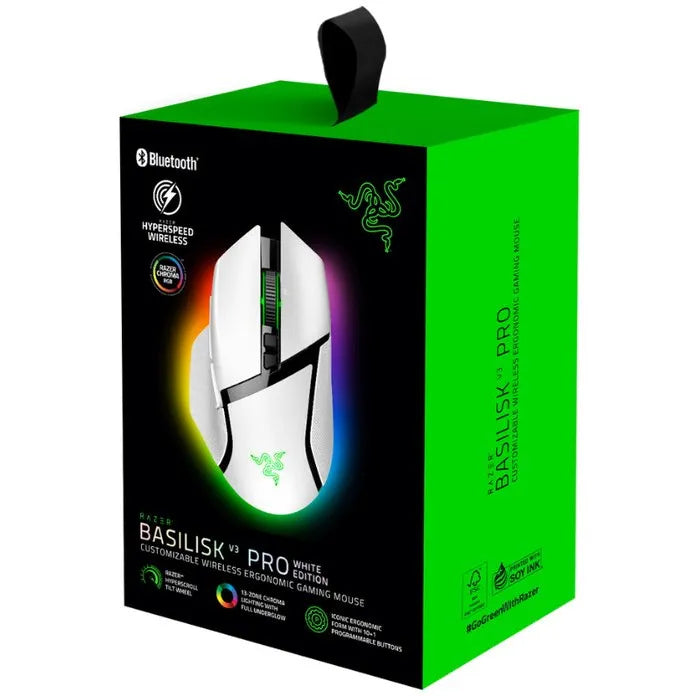 Безжична мишка Gaming Razer Basilisk V3 PRO, 30k DPI, Бял