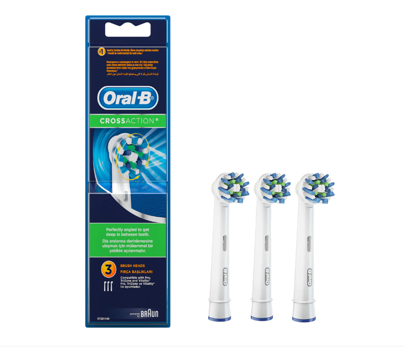 Electric toothbrush head Oral-B CrossAction CleanMaximiser, 3 pcs