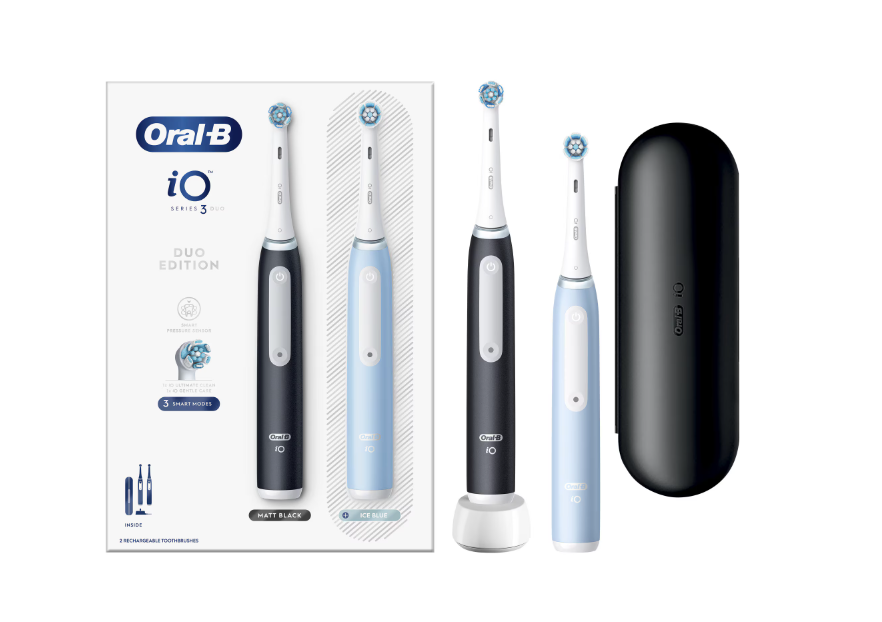 Комплект електрически четки за зъби Oral-B, iO 3, Черен, Син