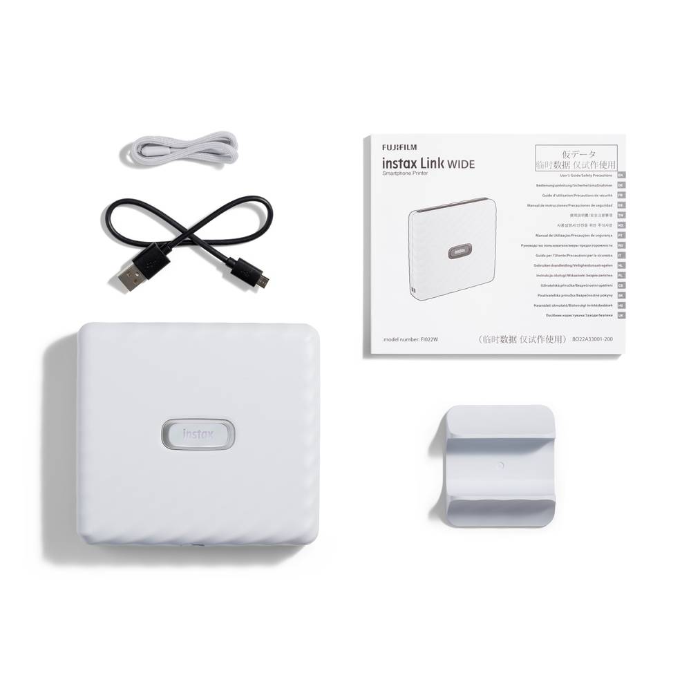 FujiFilm Instax Link Wide Mobile Photo Printer, White