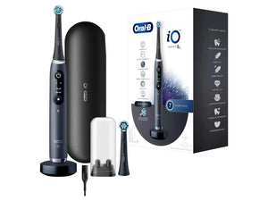 Oral-B iO9 Electric Toothbrush with Magnetic Technology and Microvibration, Artificial Intelligence, LED Display, Smart Pressure Sensor, Magnetic Charger, Travel Kit with Charger, Black