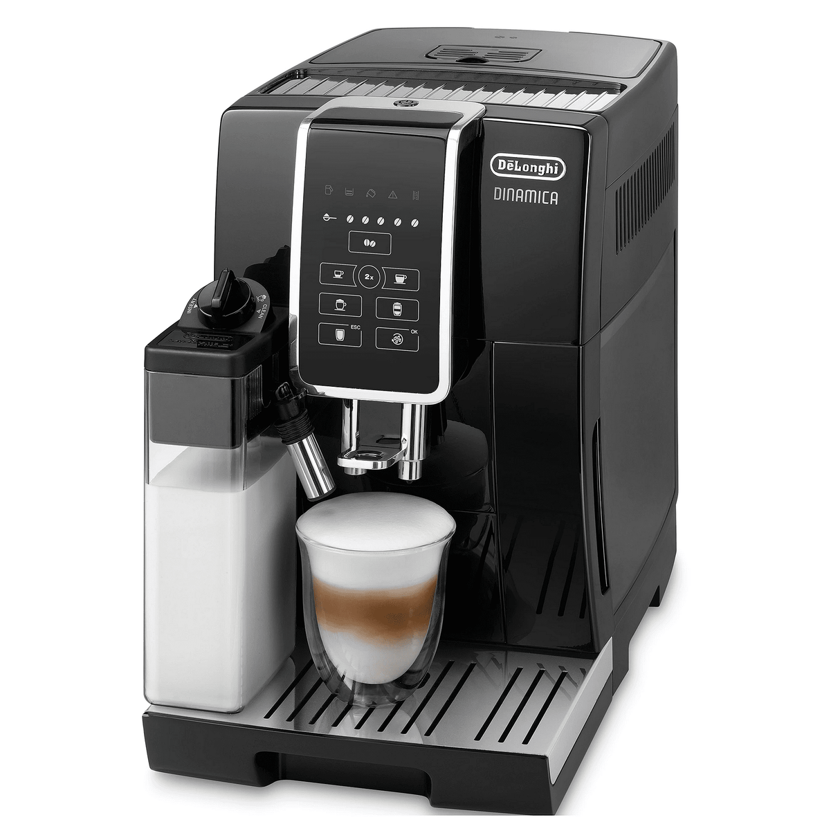 Coffee machine Delonghi Dinamica ECAM 350.50.B, 1450W, 1.8 l, 15 bars, LatteCrema, Black