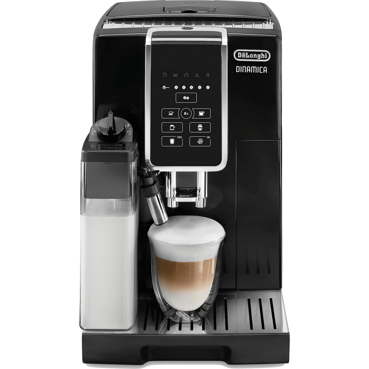 Кафеавтомат Delonghi Dinamica ECAM 350.50.B, 1450W, 1.8 л, 15 бара, LatteCrema, Черен