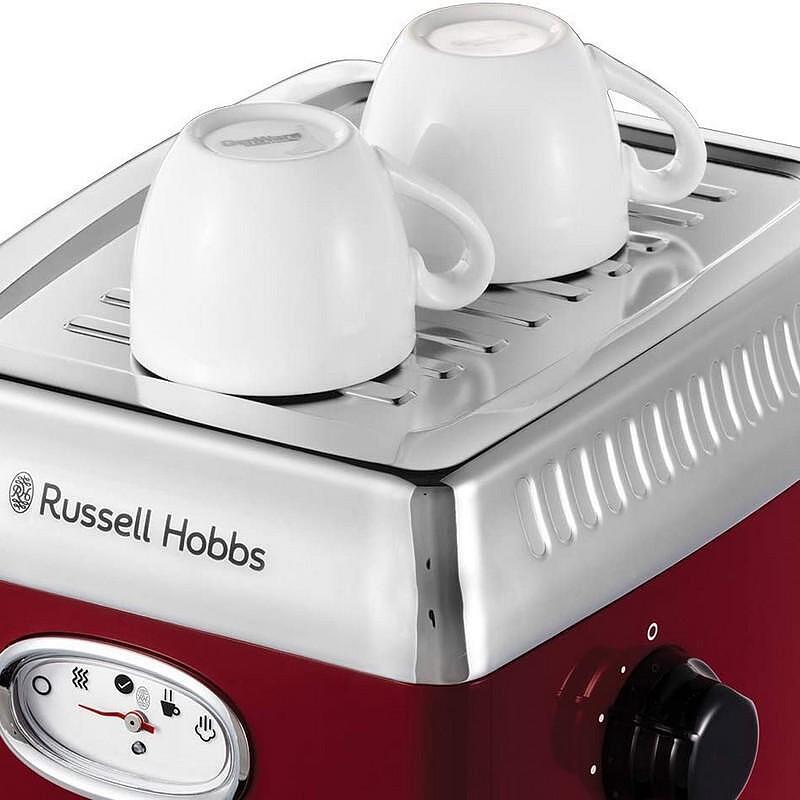 Ретро кафеварка Russell Hobbs 28250-56, 1300W, 15 бара, Червен