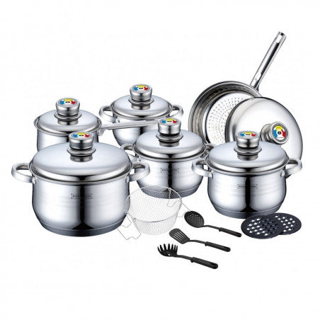 Pot set Royalty Line 1802, 18 parts, Inox