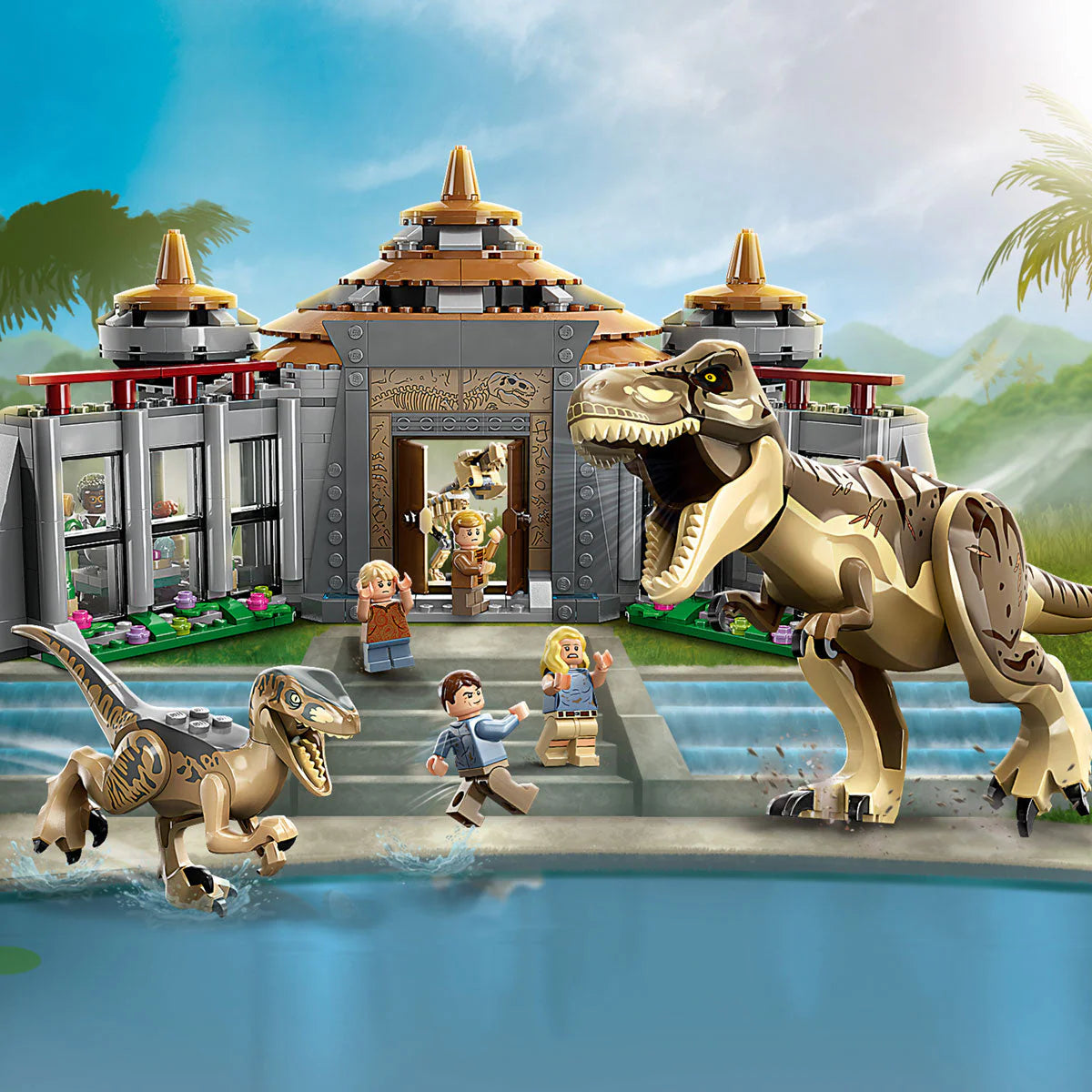 LEGO® Jurassic World - Център за посетители с Рекс и Раптор 76961, 693 части