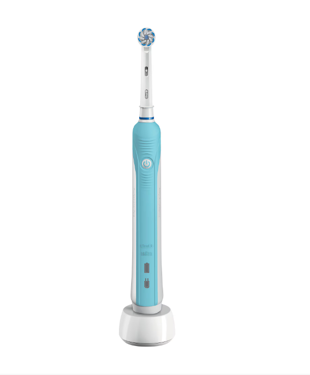 Electric toothbrush Oral-B Pro 700 Sensi Ultrathin, 40000 pulsations/min, 8800 oscillations/min, 3D cleaning, 1 program, 1 tip, White/Blue