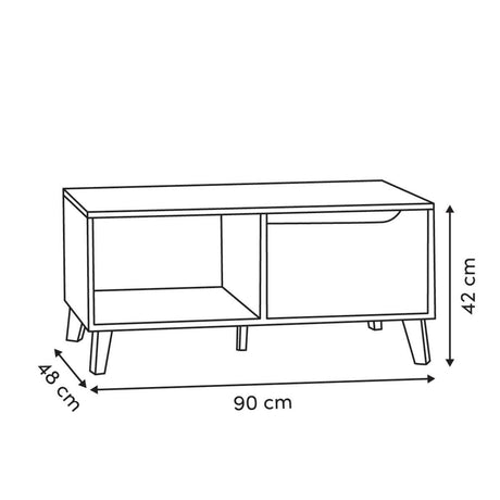 Кафе маса 5five Luma, MDF, Бяла, 90 cm — изглед 4