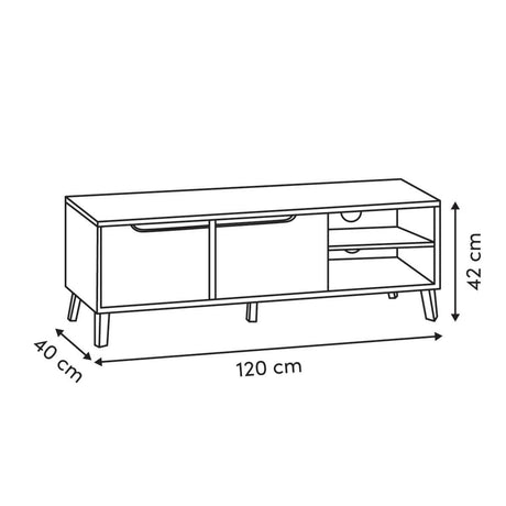 ТВ шкаф 5five Luma, MDF, Бял, 120 cm — изглед 3