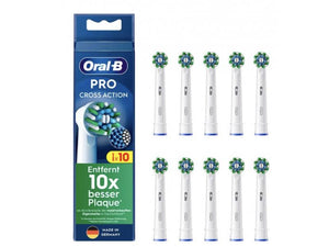 Накрайник за електрическа четка Oral-B Pro CrossAction 860595, Бял, 10 бр