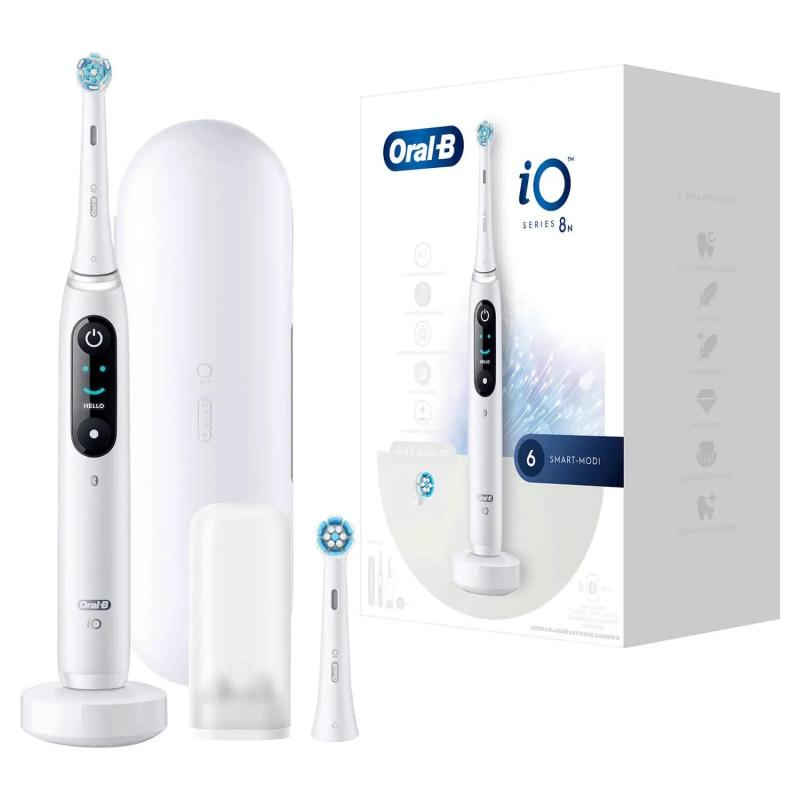 Електрическа четка за зъби Oral-B iO 8 Alabaster, Бял