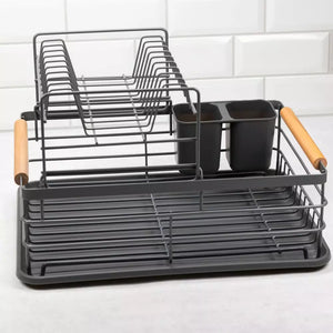 KingHoff 1797 2-Tier Dish Dryer, Utensil Rack, Grey