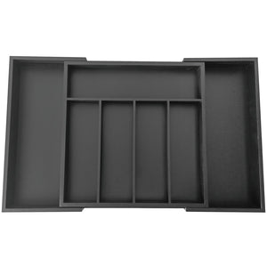 KingHoff Bamboo Cutlery Organizer 1745 Expandable Black