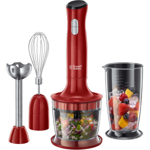 Пасатор 3in1 Russell Hobbs Desire 24700-56, 500W, 2 скорости, Бъркалка, Чопър, Мерителна кана, Функция пулс, Червен