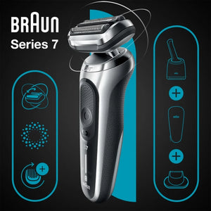 Самобръсначка Braun Shaver 71-S7200cc, Акумулаторна, Автономия 50 мин, Сребрист