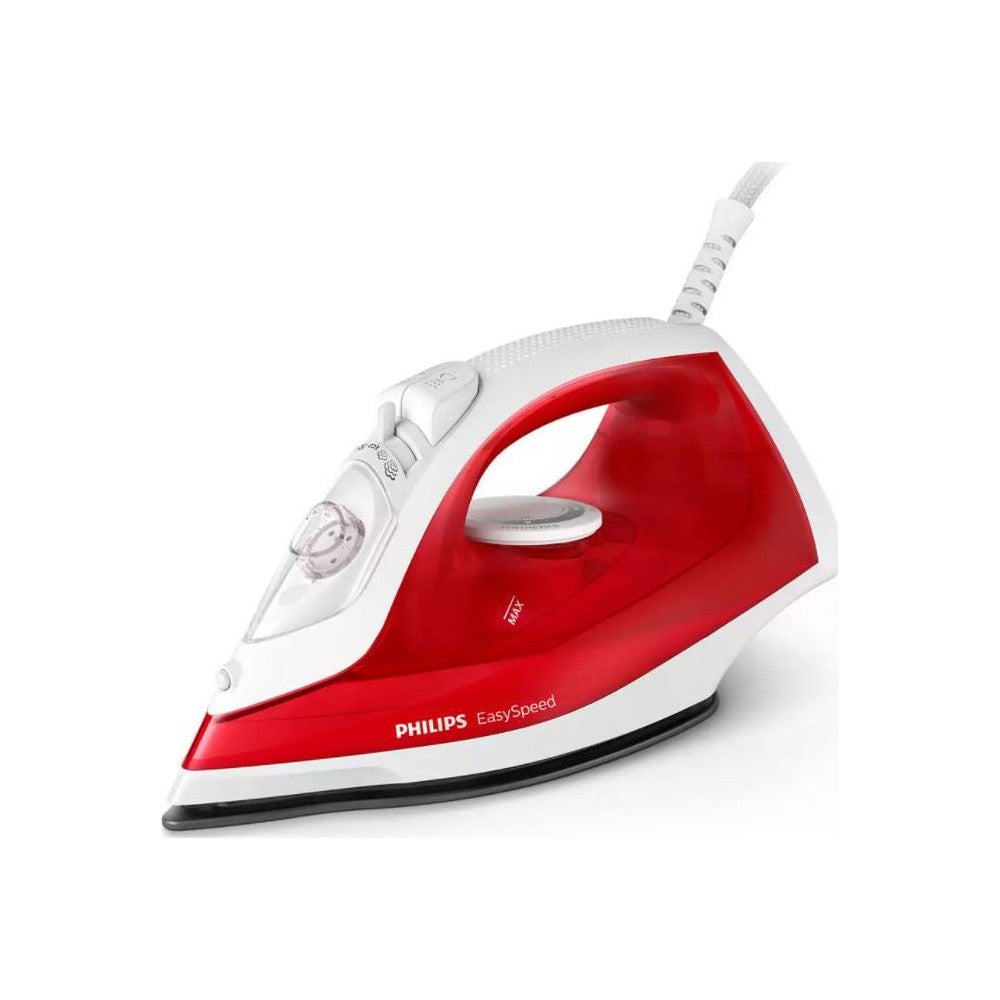 Ютия Philips EasySpeed Steam Iron GC1742/40,Сухо гладене и на пара, Незалепваща гладеща плоча, 2000 W, Червен