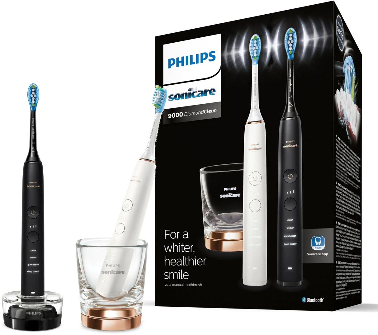 Комплект 2 ел. четки Philips Sonicare DiamondClean 9000 HX9914/57, BrushSync, 4 режима, 3 нива