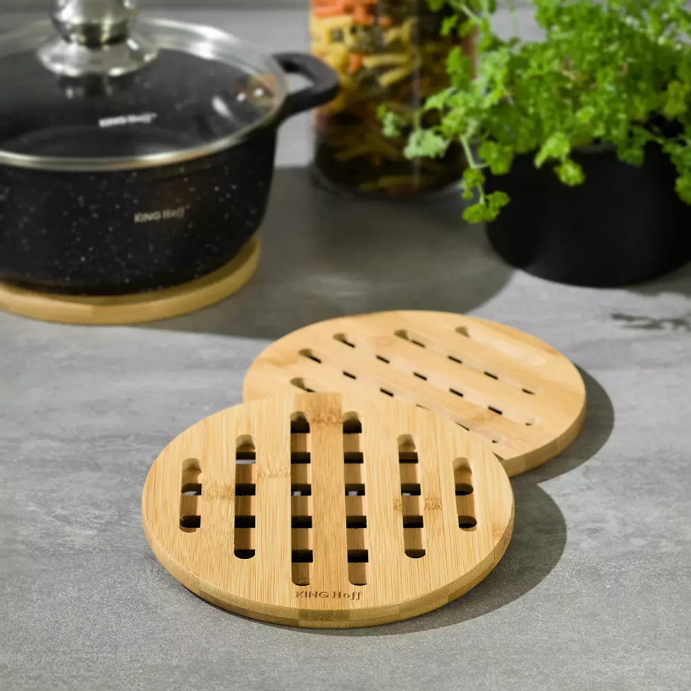 Set of holders for hot dishes KingHoff 1215, Bamboo