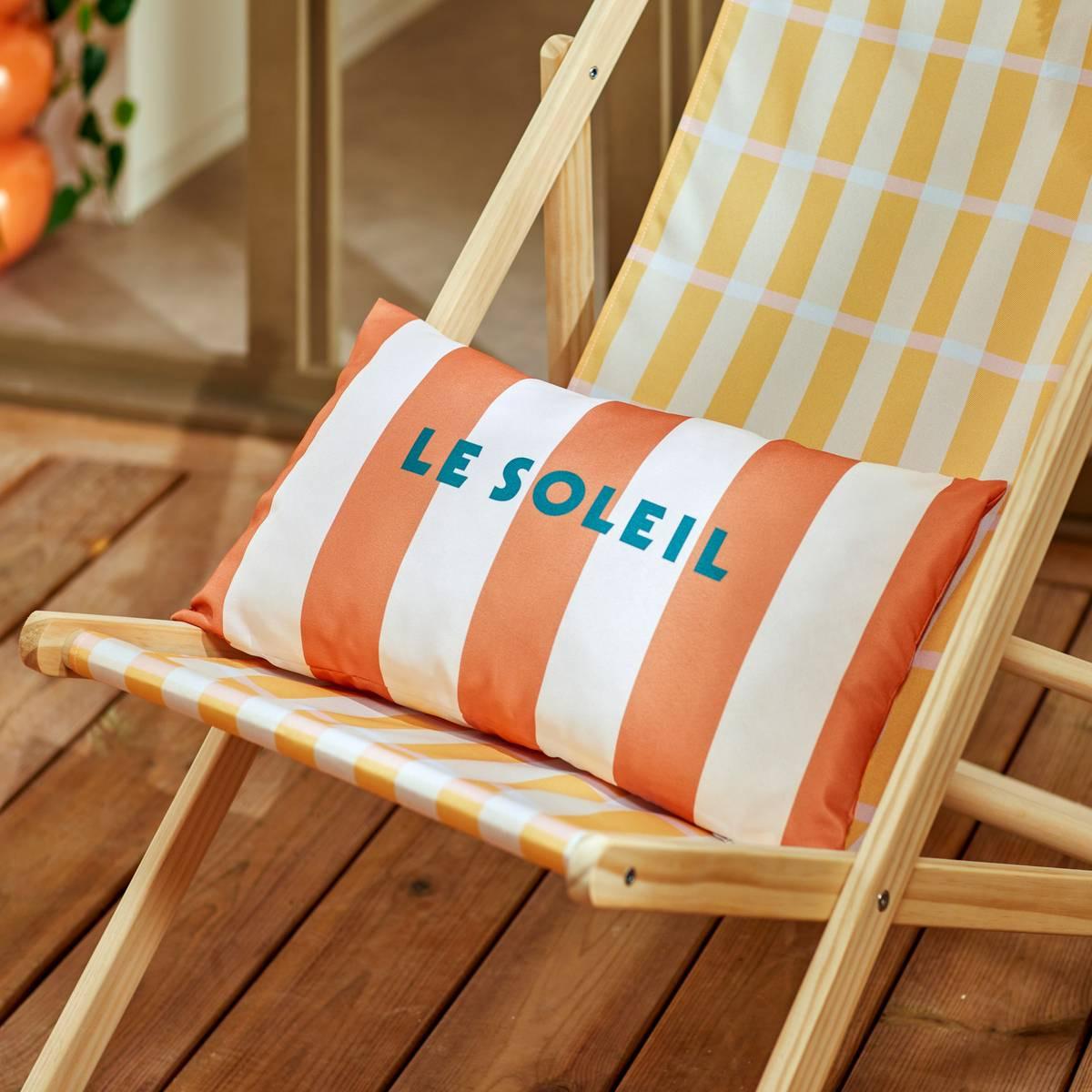 Poolside outdoor cushion 30x50cm terracotta