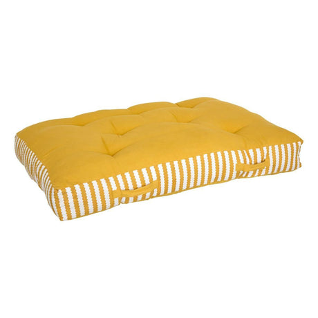 Poolside outdoor floor cushion 80x120x15cm yellow