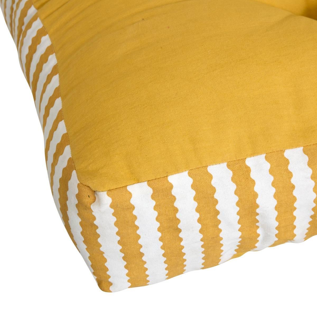 Poolside outdoor floor cushion 80x120x15cm yellow