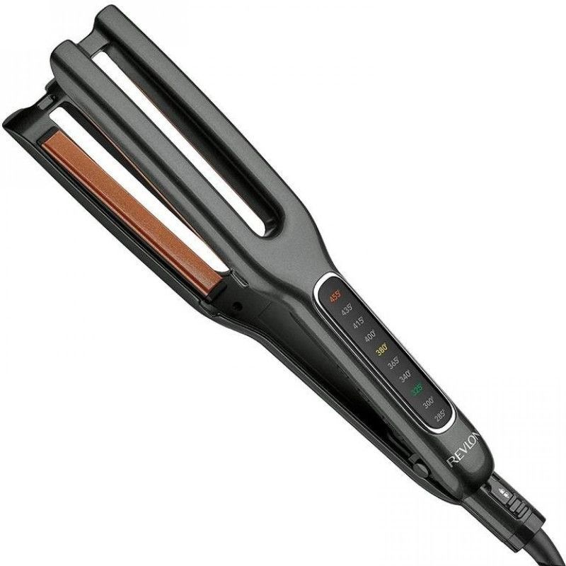 Двойна преса за коса REVLON One-Step Double Straight RVST2204E, 4 керамични плочи, 10 температурни стъпки, LCD дисплей