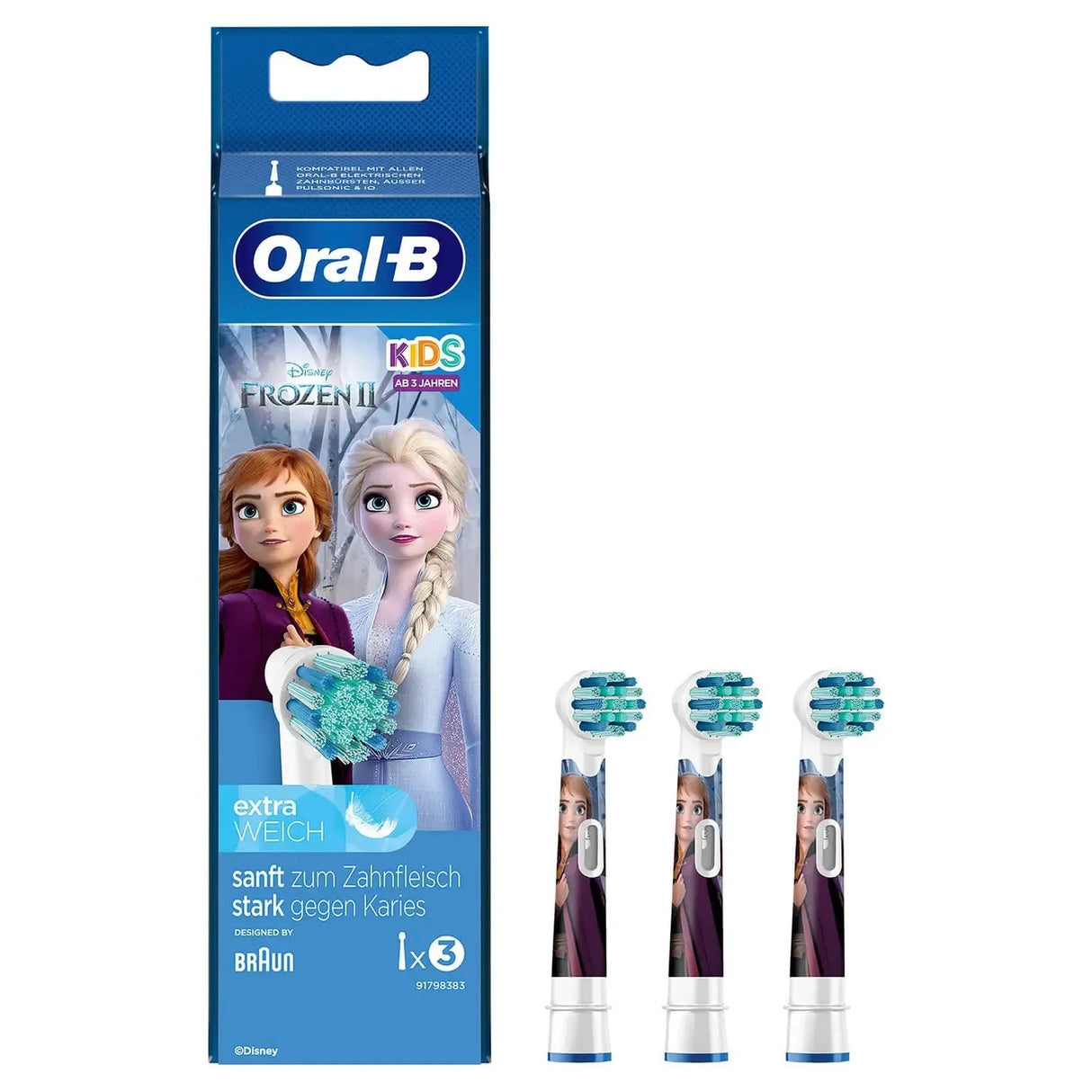 Накрайник за електрическа четка Oral-B Frozen kids EB10S-3, 3 бр