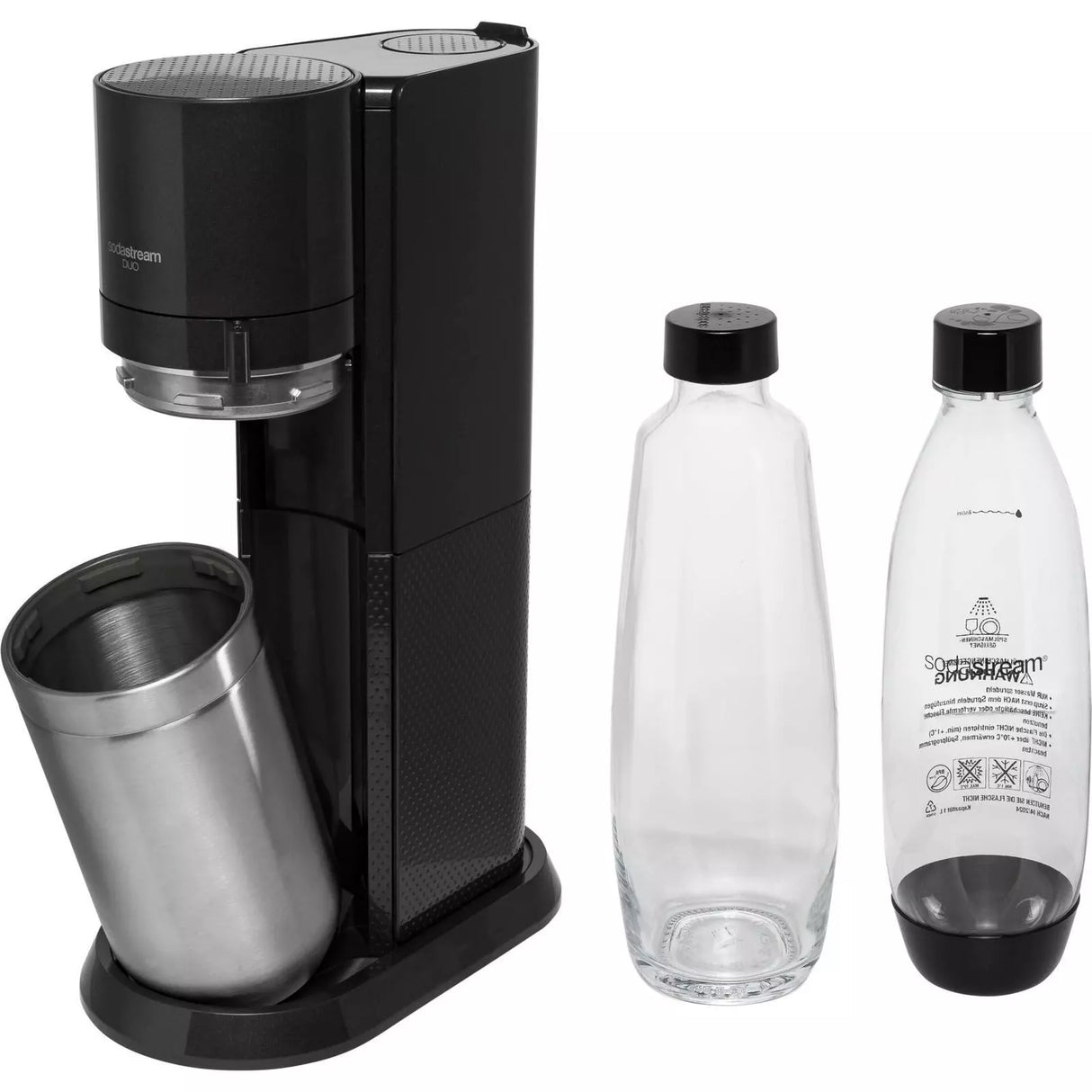 Машина за сода SodaStream Duo Titan Standard, Стомана, без CO₂ цилиндър, Черен