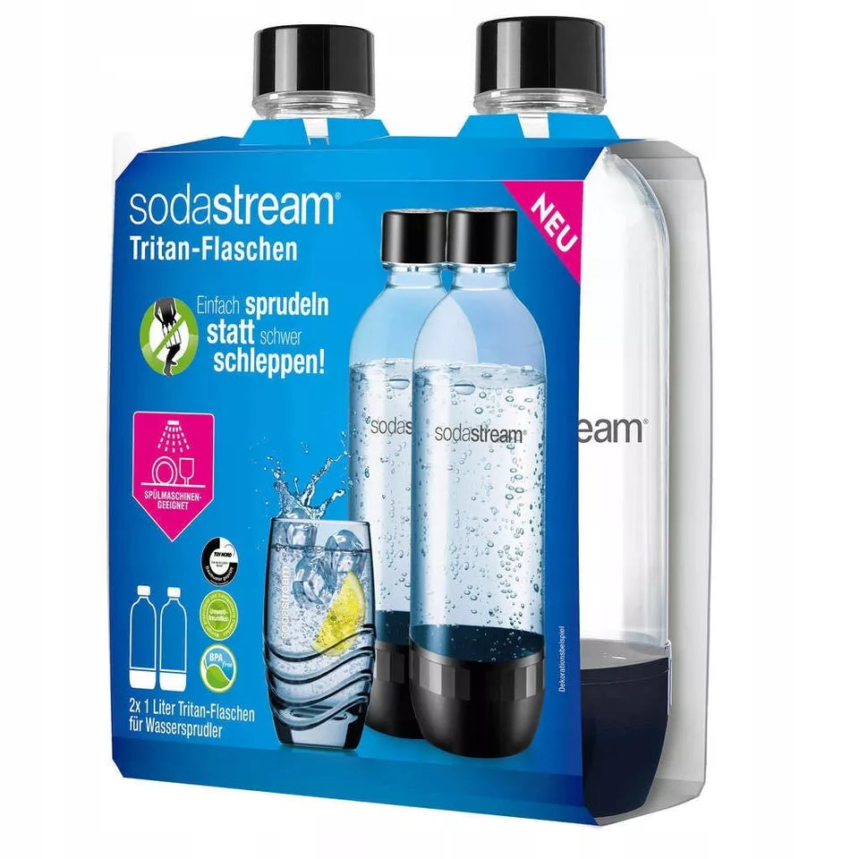 Комплект от 2 бутилки за вода, Sodastream, Tritan, 1 л, прозрачни