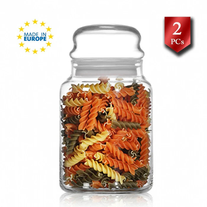 Glass jar with storage lid LAV Sera, 890 ml, 2 pcs