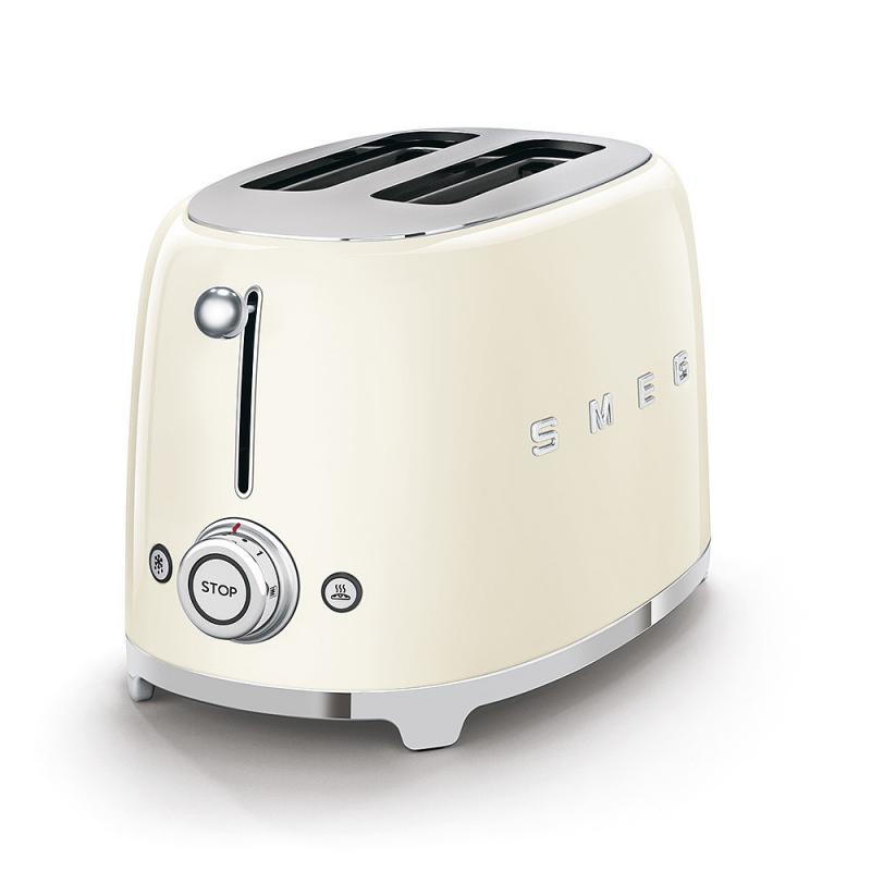 Тостер SMEG TSF01CREU, 950 W, 2 филии, 6 нива на препичане, Крем