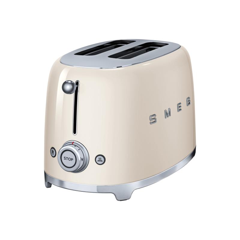 Тостер SMEG TSF01CREU, 950 W, 2 филии, 6 нива на препичане, Крем