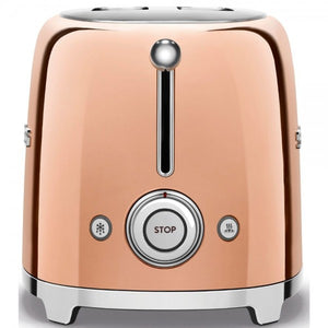 Тостер Smeg TSF01RGEU, 950 W, 2 филии, Розово-златен