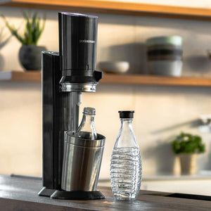 Пакет машина за газирани напитки SodaStream Terra Crystal 3 0, 3 бутилки и бутилка CO2, Черен