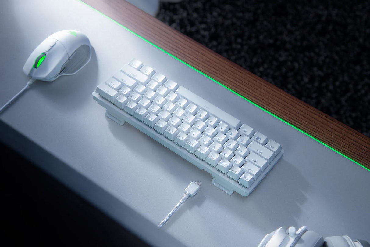 Razer Huntsman Mini Gaming Keyboard, Purple Optical Switches, White