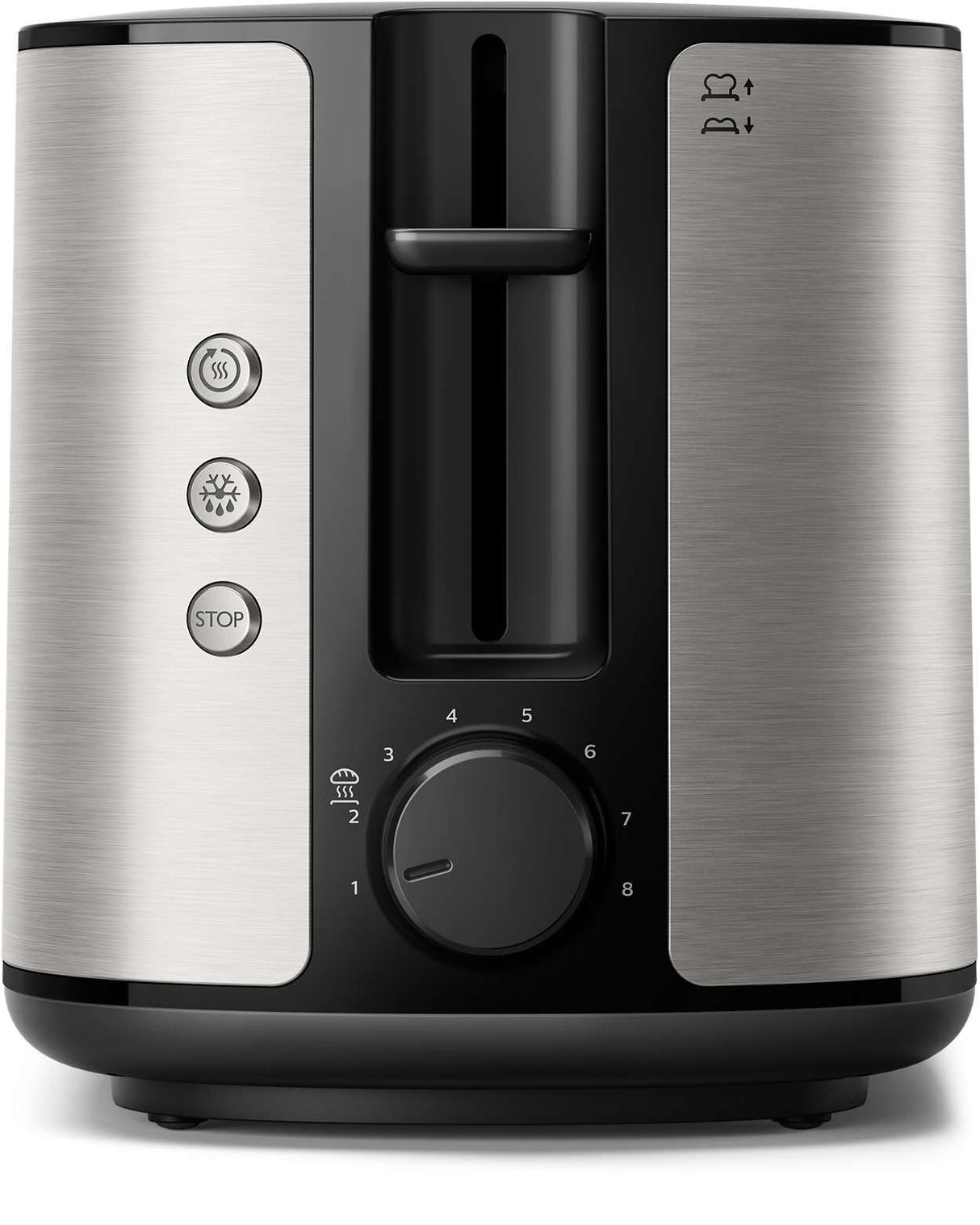 Тостер Philips Viva Collection HD2650/90, 950 W, 8 нива на препичане, инокс,  Сребрист