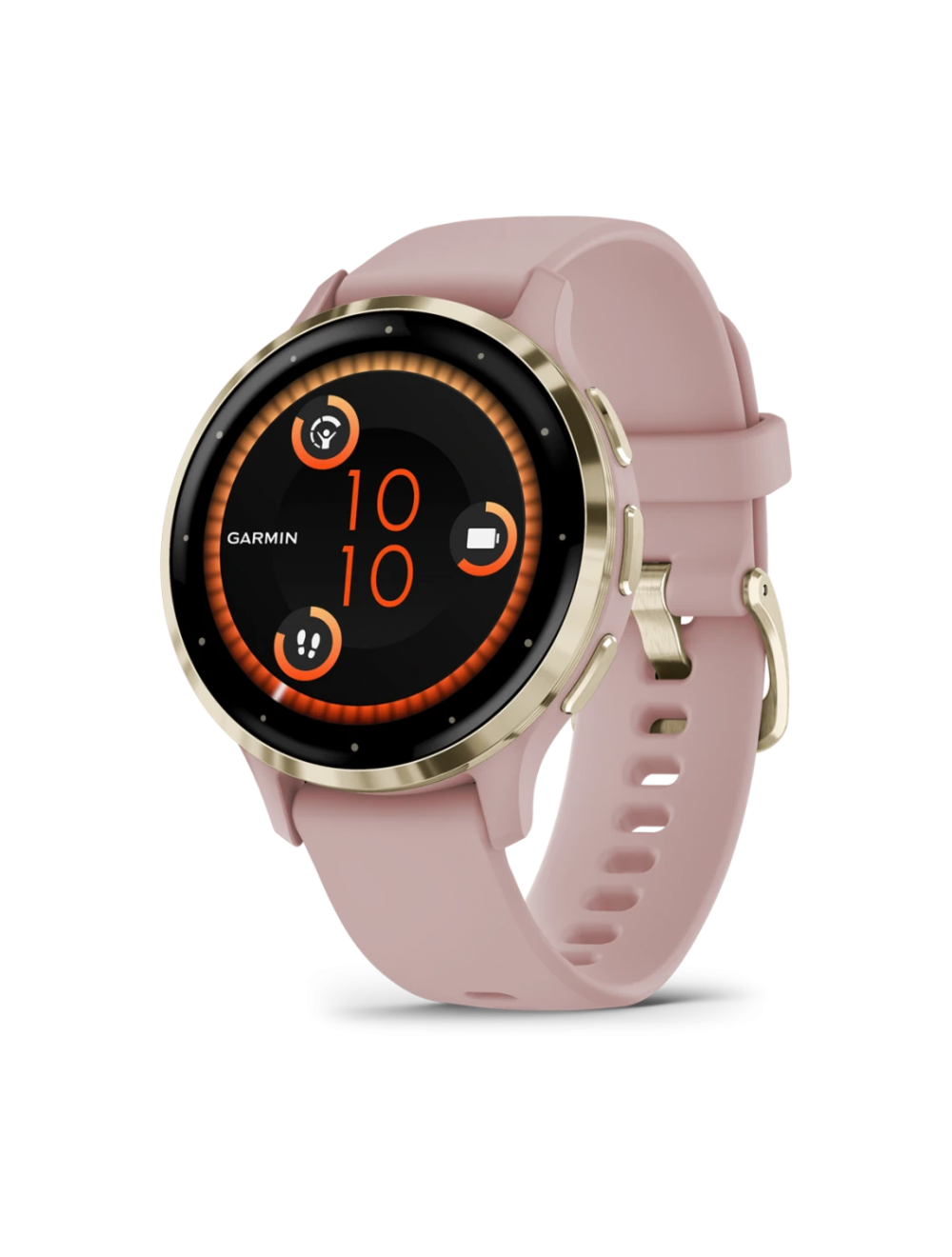 Смарт часовник Garmin Venu 3S, GPS, Wi-Fi, силиконова каишка, Pink Dawn/Soft Gold