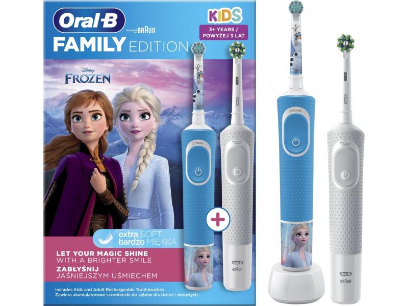 Електрическа четка за зъби Oral-B Vitality Pro D103+Kids D100 3+, Frozen, Сив и Син