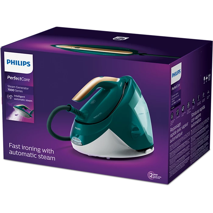 Steam generator Philips PerfectCare 7000 PSG7140/70, 2100W, 8 bar, 120 g/min, OptimalTemp, White/Green