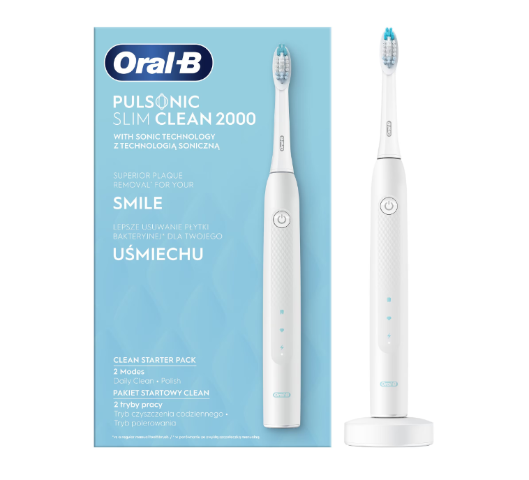 Електрическа четка за зъби Oral-B Pulsonic Slim Clean 2000 304425, Бял