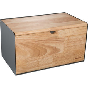 Bread box KLAUSBERG, 7395, Metal, Bamboo, Grey